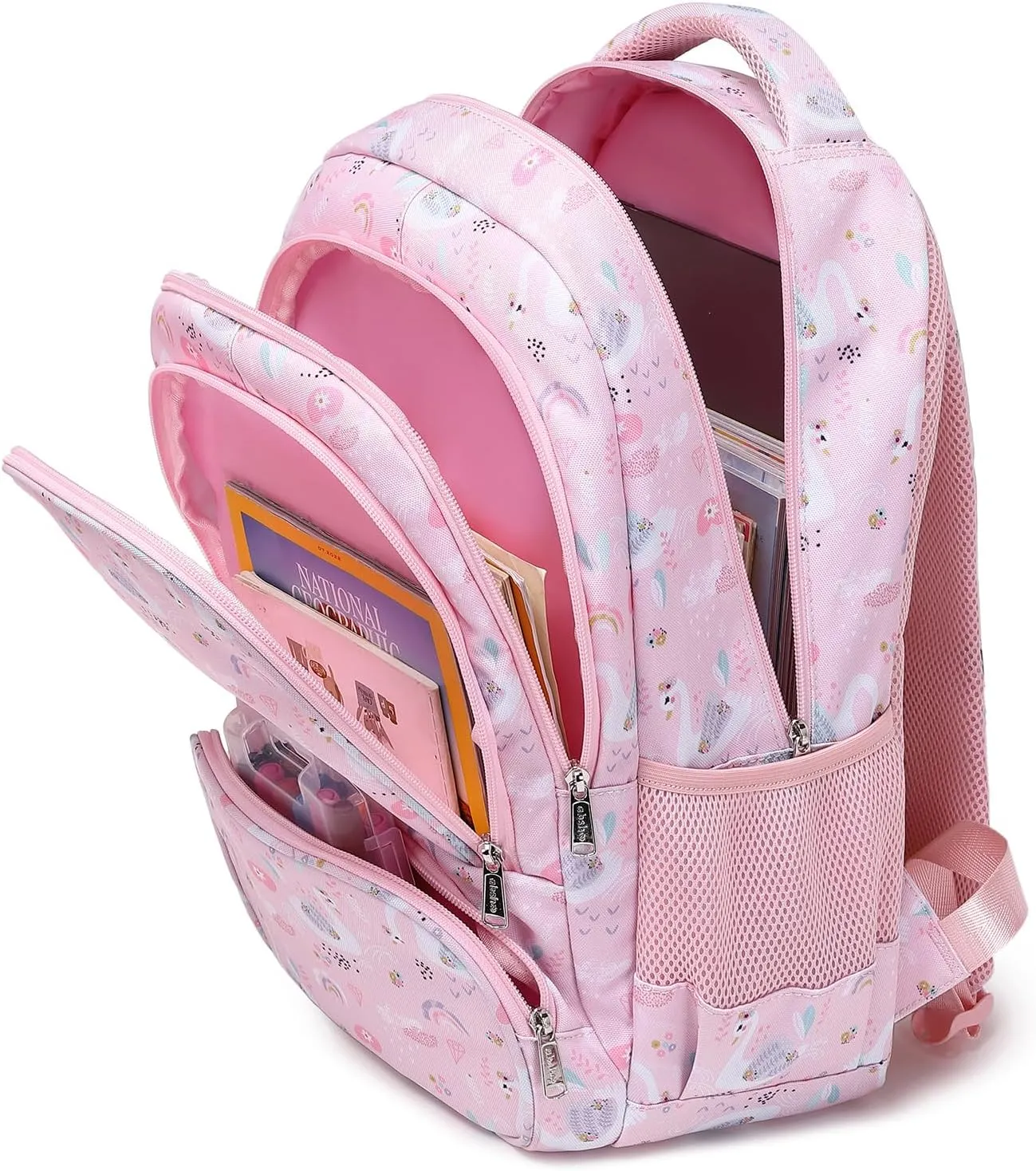 abshoo Lightweight Swan Kids Backpack For School Girls Elementary Kindergarten Bookbag School Bags (Swan)