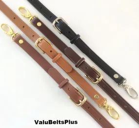 Adjustable Leather Cross Body Bag & Purse Straps - Choice of Widths, Lengths & Colors