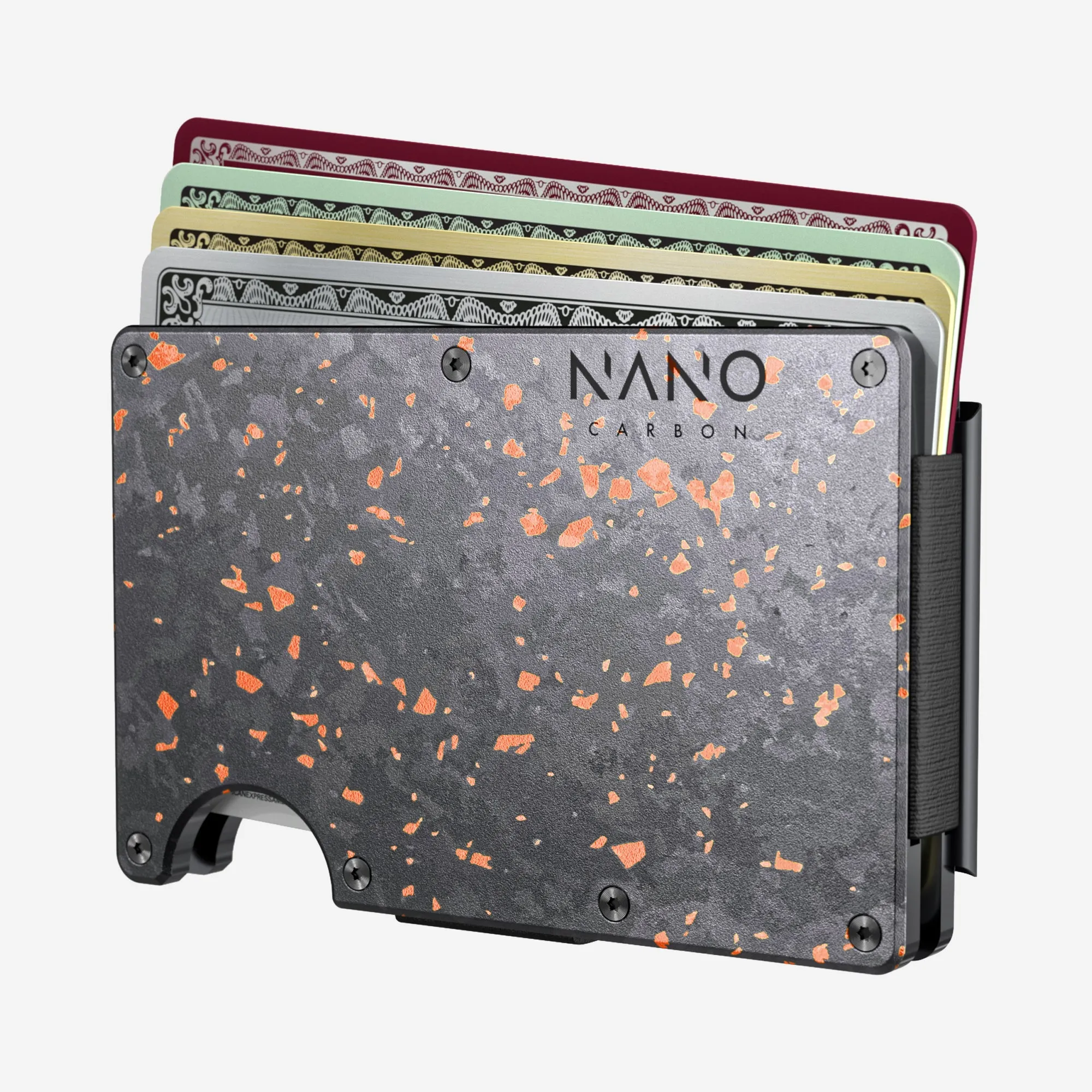 AirTag Money Clip Wallet (Nero/Arancia)