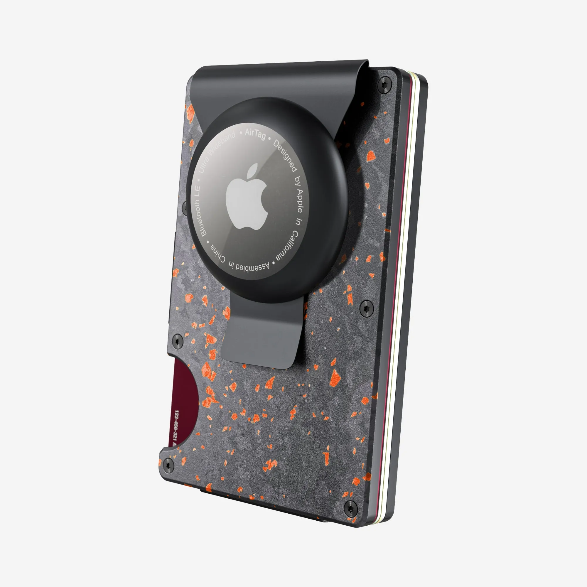 AirTag Money Clip Wallet (Nero/Arancia)