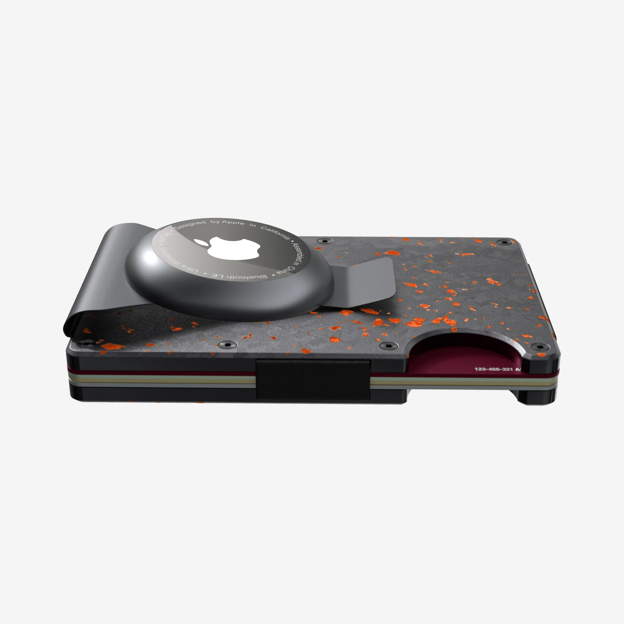 AirTag Money Clip Wallet (Nero/Arancia)
