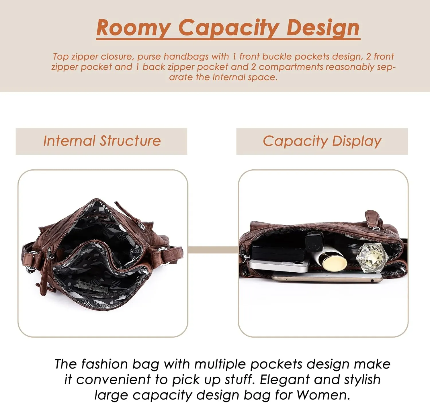 Angel Kiss Crossbody Bags for Women PU Leather Shoulder Handbag Ladies Purses and Handbag with adjustable Strap