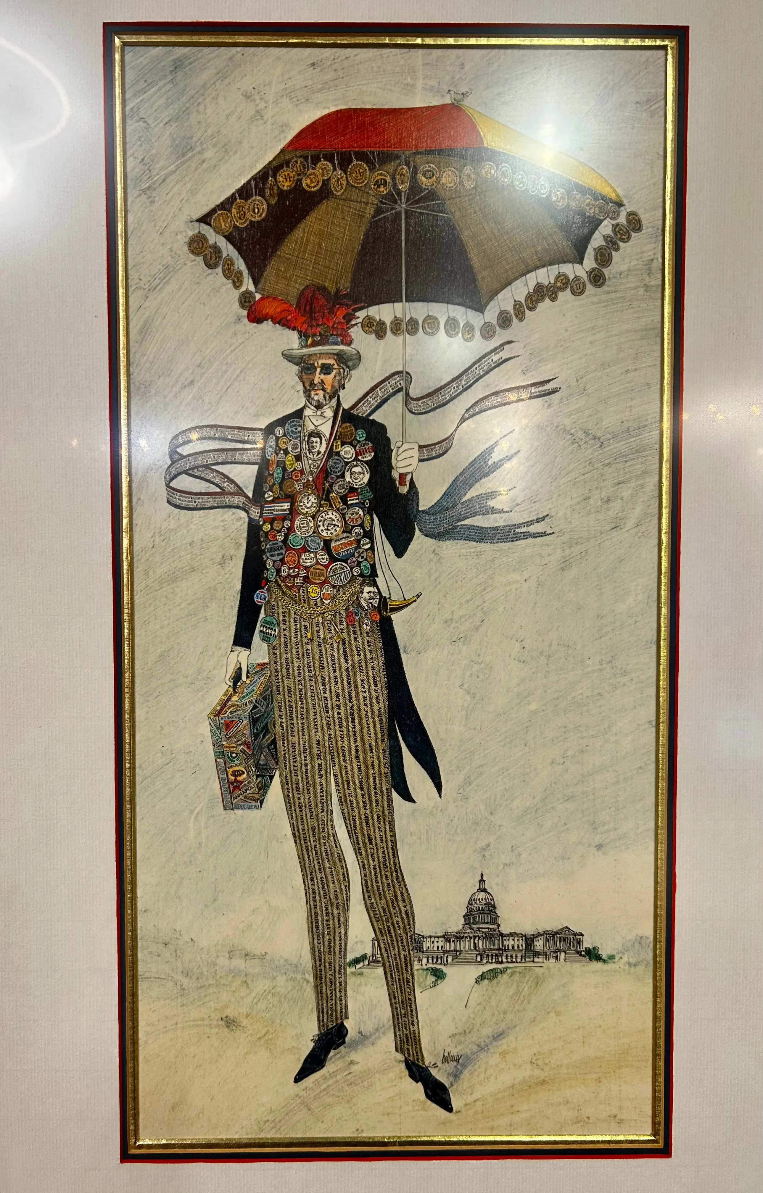 Bob Holloway Print "Statesman" Framed, Matted