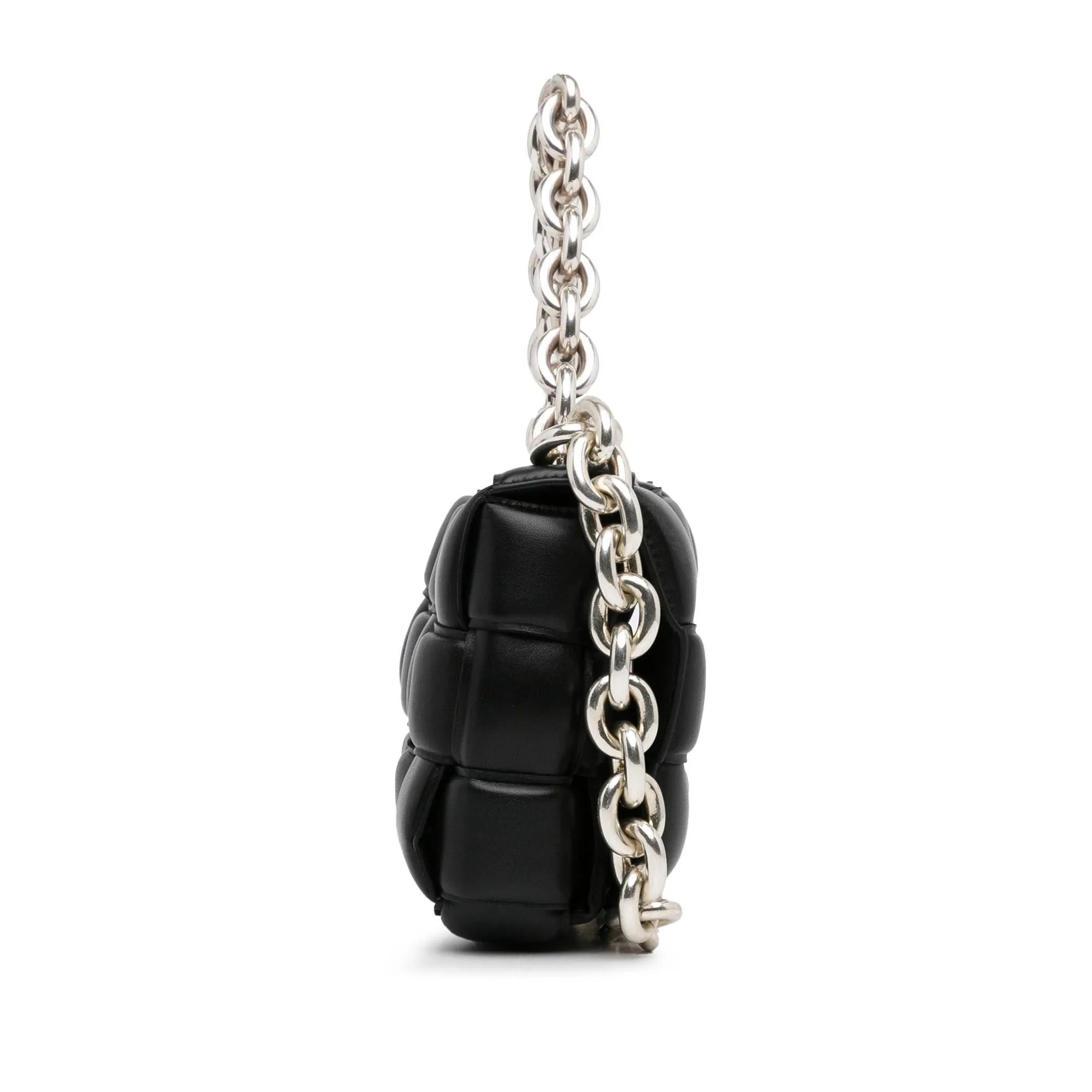 Bottega Veneta Calfskin Intrecciato Padded Chain Cassette Satchel (SHG-535Auh)