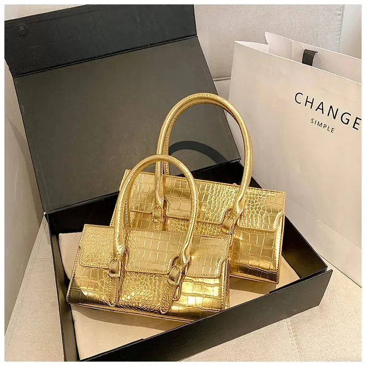 Casual Versatile Crossbody Bags Crocodile Pattern Leather Handbag
