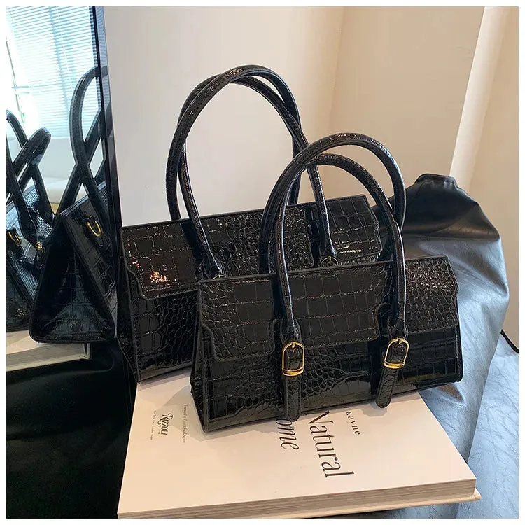 Casual Versatile Crossbody Bags Crocodile Pattern Leather Handbag
