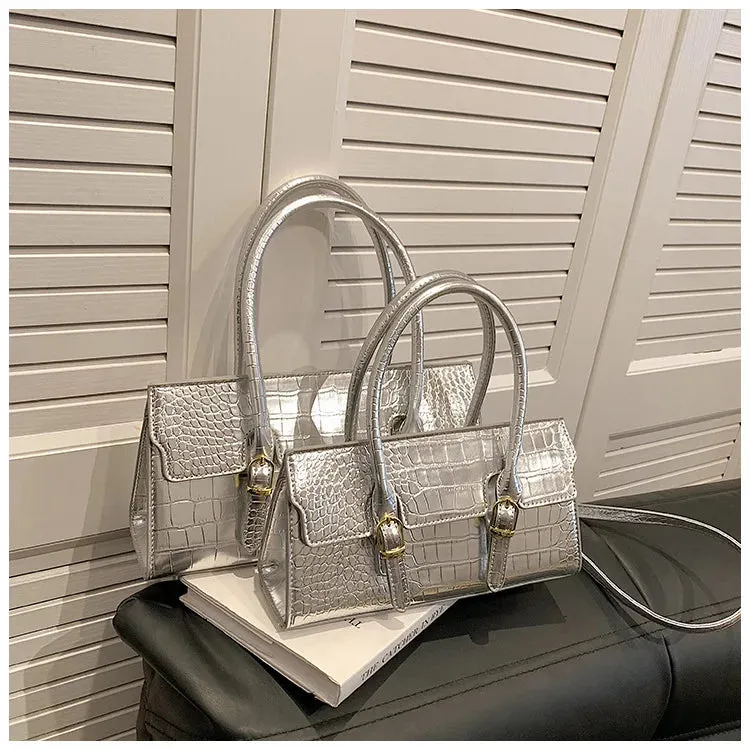 Casual Versatile Crossbody Bags Crocodile Pattern Leather Handbag