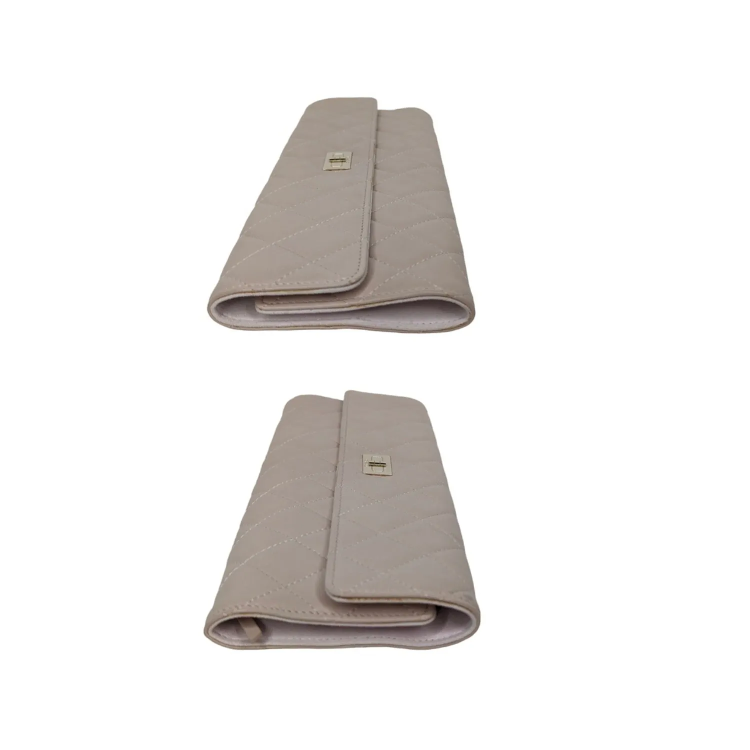 Chanel 2.55 Beige Lambskin Jewelry Case Clutch