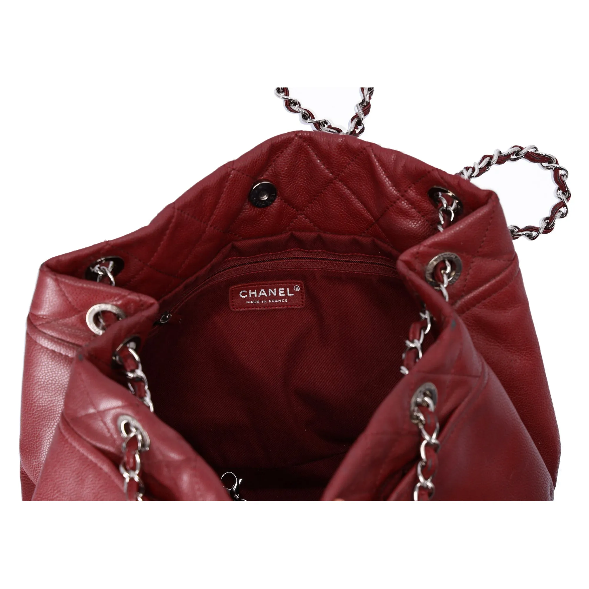 Chanel Classic Caviar Leather Tote Timeless CC Soft Chain Tote Caviar Red