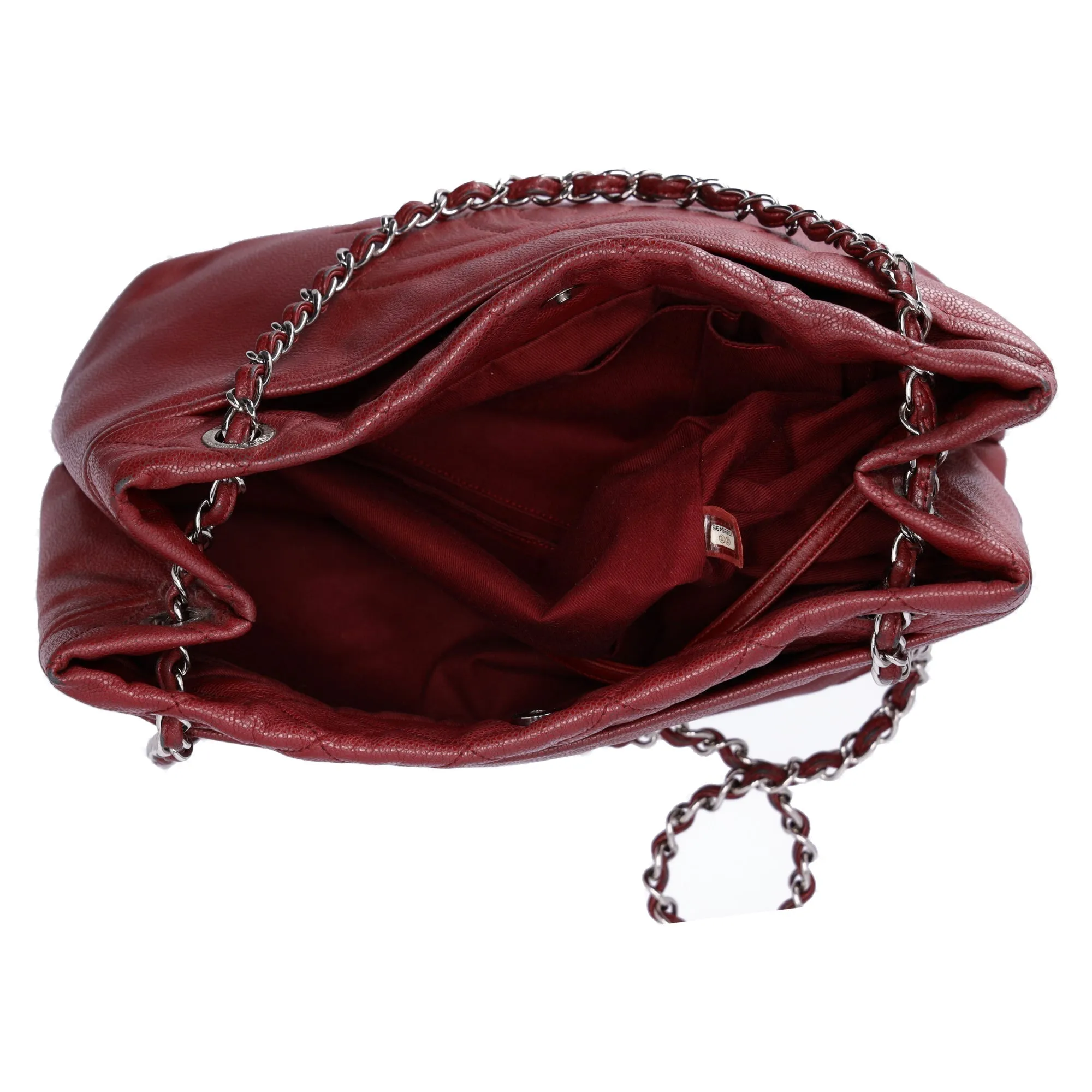Chanel Classic Caviar Leather Tote Timeless CC Soft Chain Tote Caviar Red