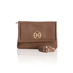 Clelia Large Leather Shoulder Bag - Biscotti