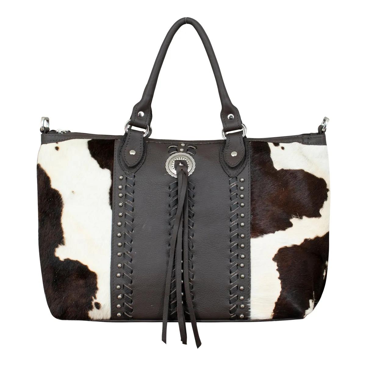Cow Town Large Zip-Top Satchel w/ Secret Compartment