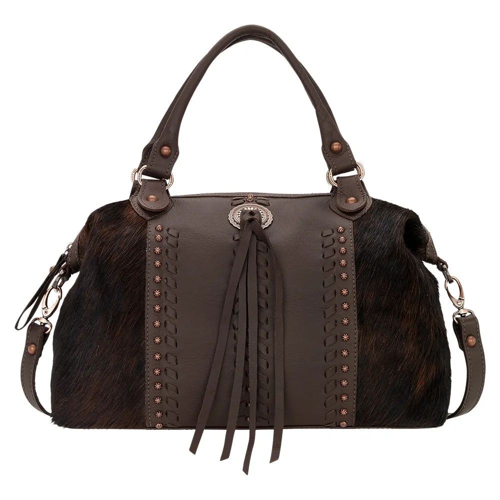Cow Town Large Zip-Top Satchel w/ Secret Compartment