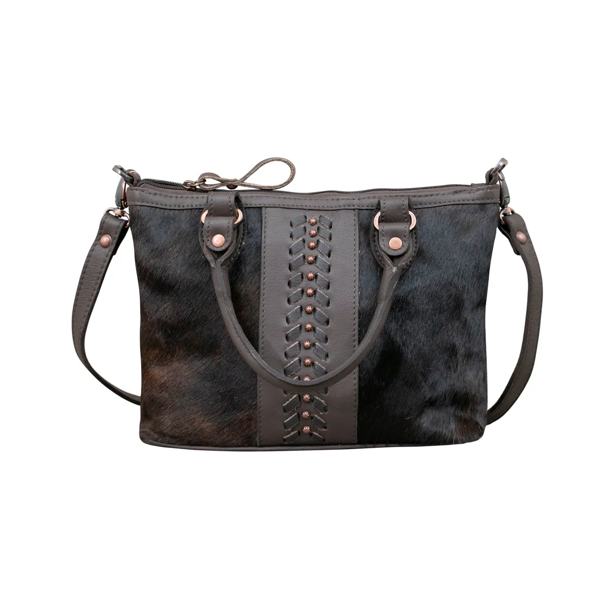 Cow Town Large Zip-Top Satchel w/ Secret Compartment