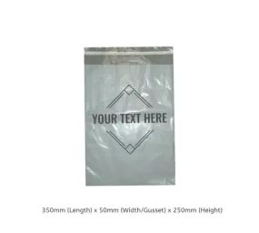 CUSTOM PRINTED Postal Satchel Small - 350 x 250mm - One Colour One Side
