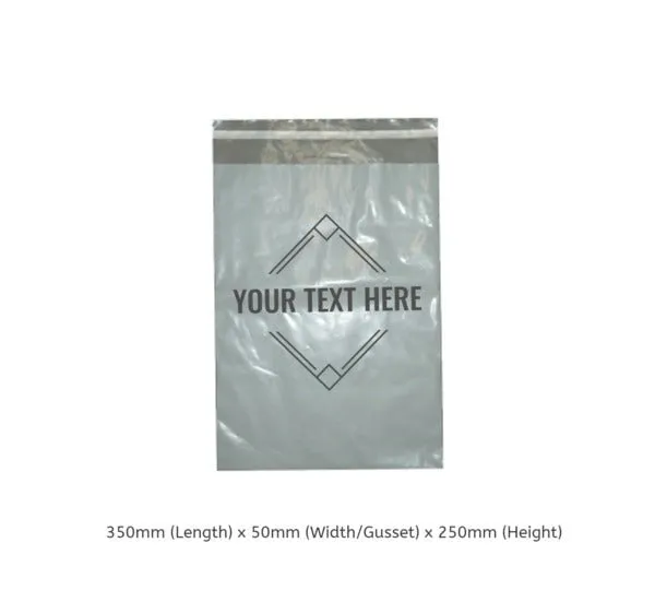 CUSTOM PRINTED Postal Satchel Small - 350 x 250mm - One Colour One Side