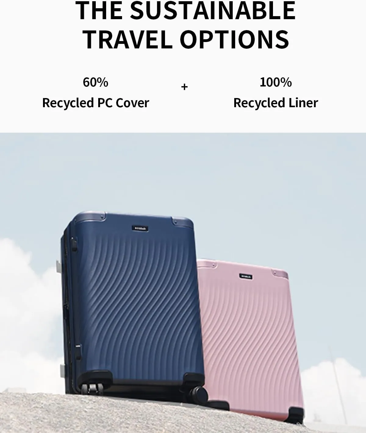 ECOHUB Hardside Expandable Carry On Luggage, 20" Rolling Luggage 22x14x9 Airline Approved with Spinner Wheels & TSA Lock, Lightweight Small Hardshell Travel Suitcase Valises, 20inch Carry-on Blue