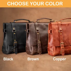 Handcrafted Leather Messenger Bag | Ideal Laptop Bag for College or Office