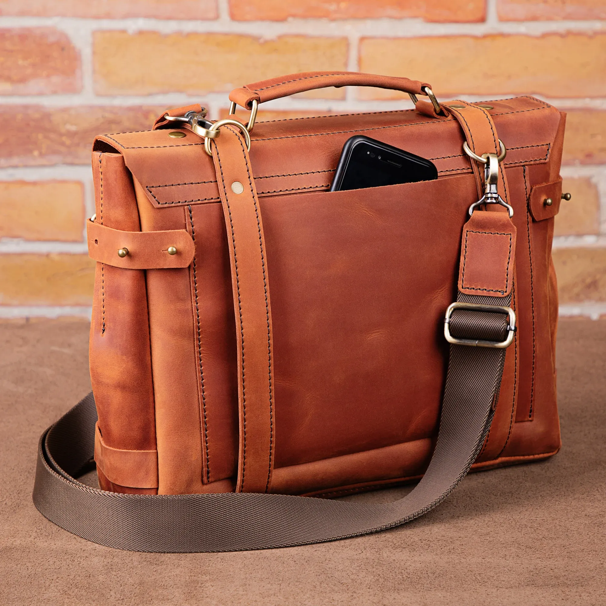 Handcrafted Leather Messenger Bag | Ideal Laptop Bag for College or Office