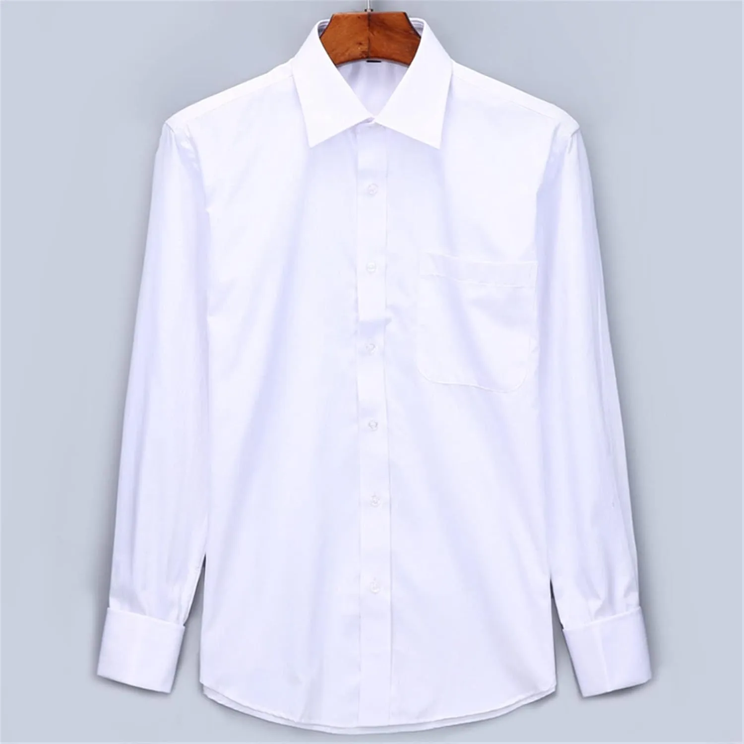 Kelsiop Men's French Cufflinks Business Dress Shirt Long Sleeve