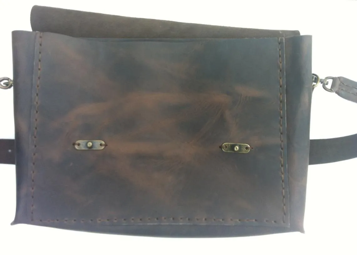 Leather Briefcase Bag For Men-Distressed Brown Crossbody Briefcase Bag