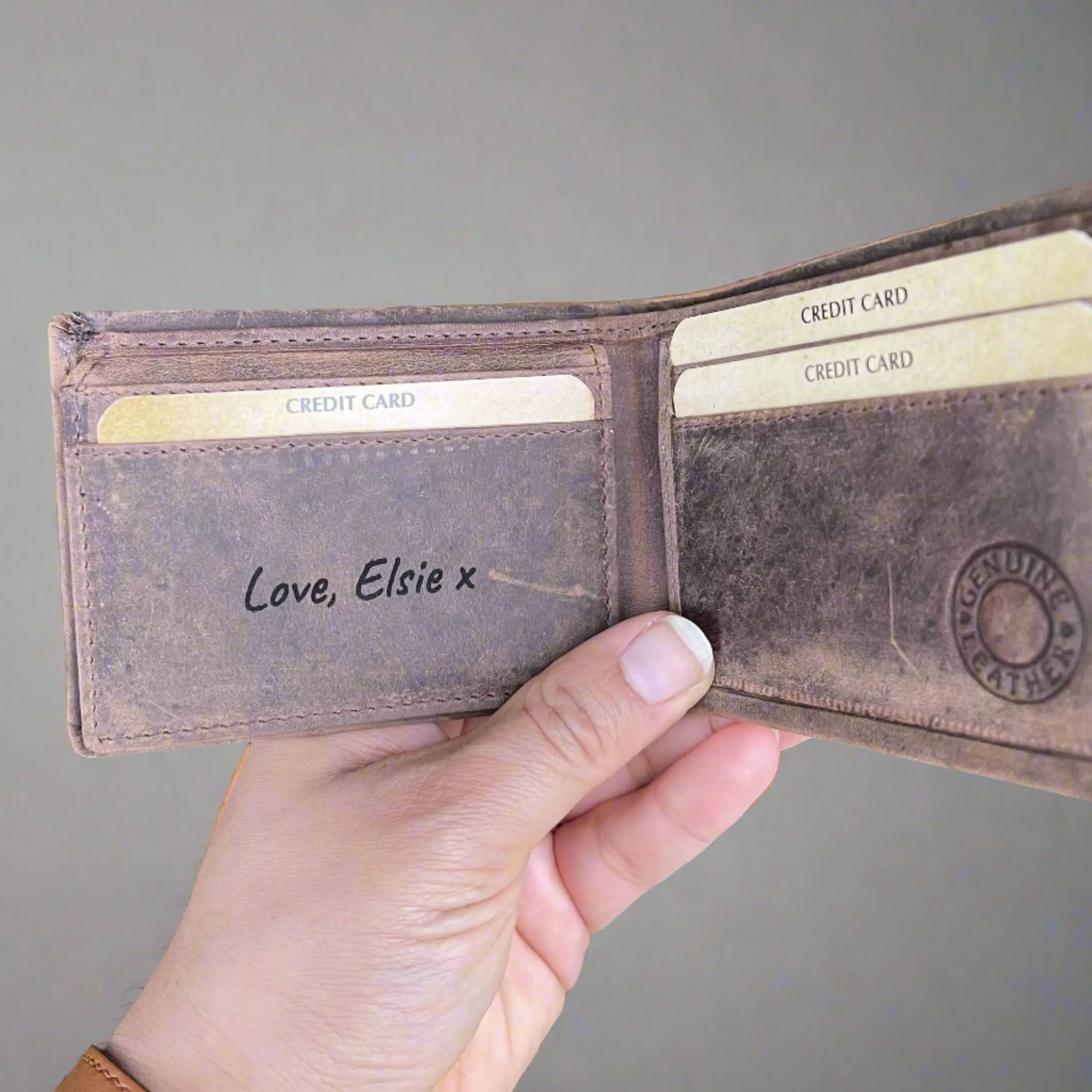 Leather Mens Wallet Personalised - KALGHI