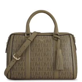 Medium Monogram Franzy Leather Satchel - Turtle