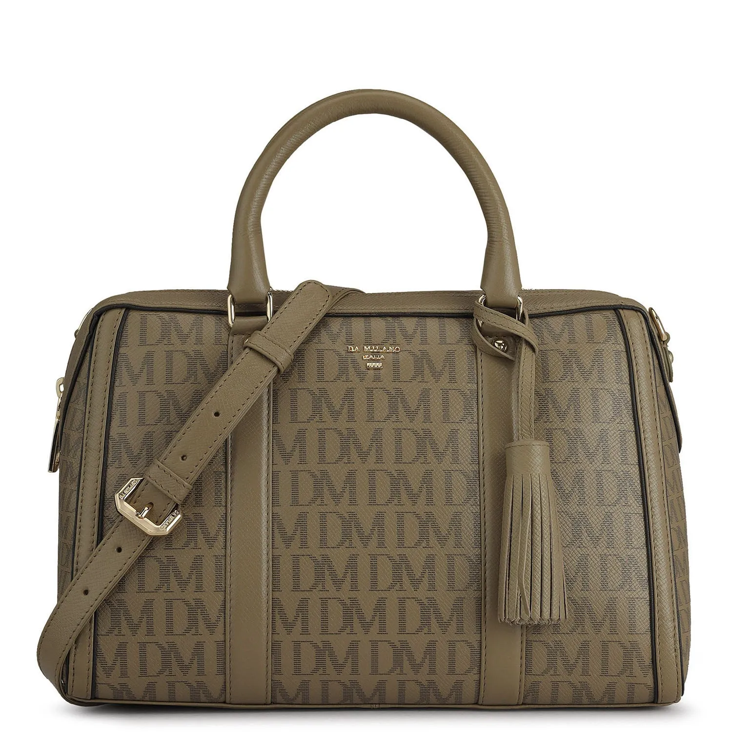 Medium Monogram Franzy Leather Satchel - Turtle