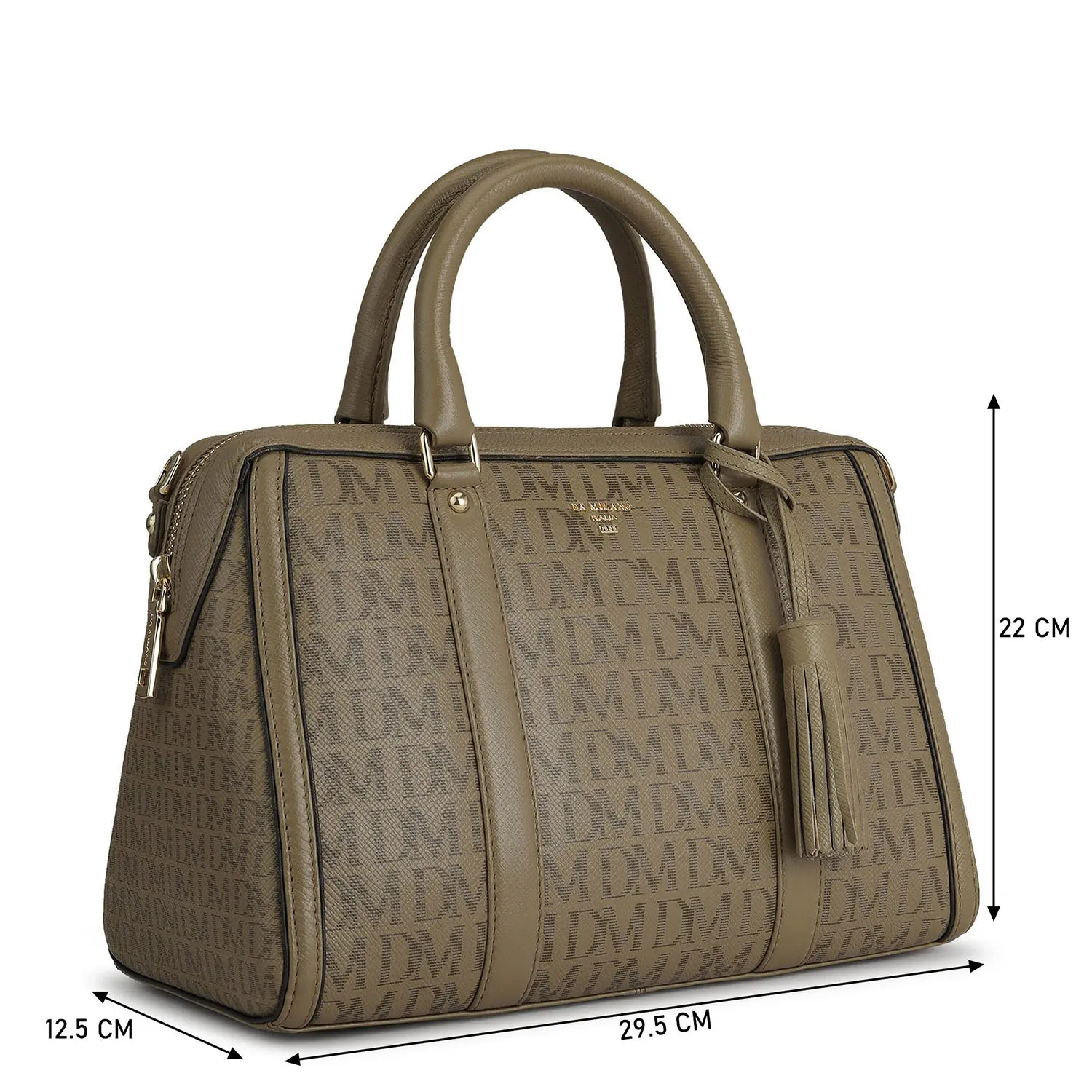 Medium Monogram Franzy Leather Satchel - Turtle