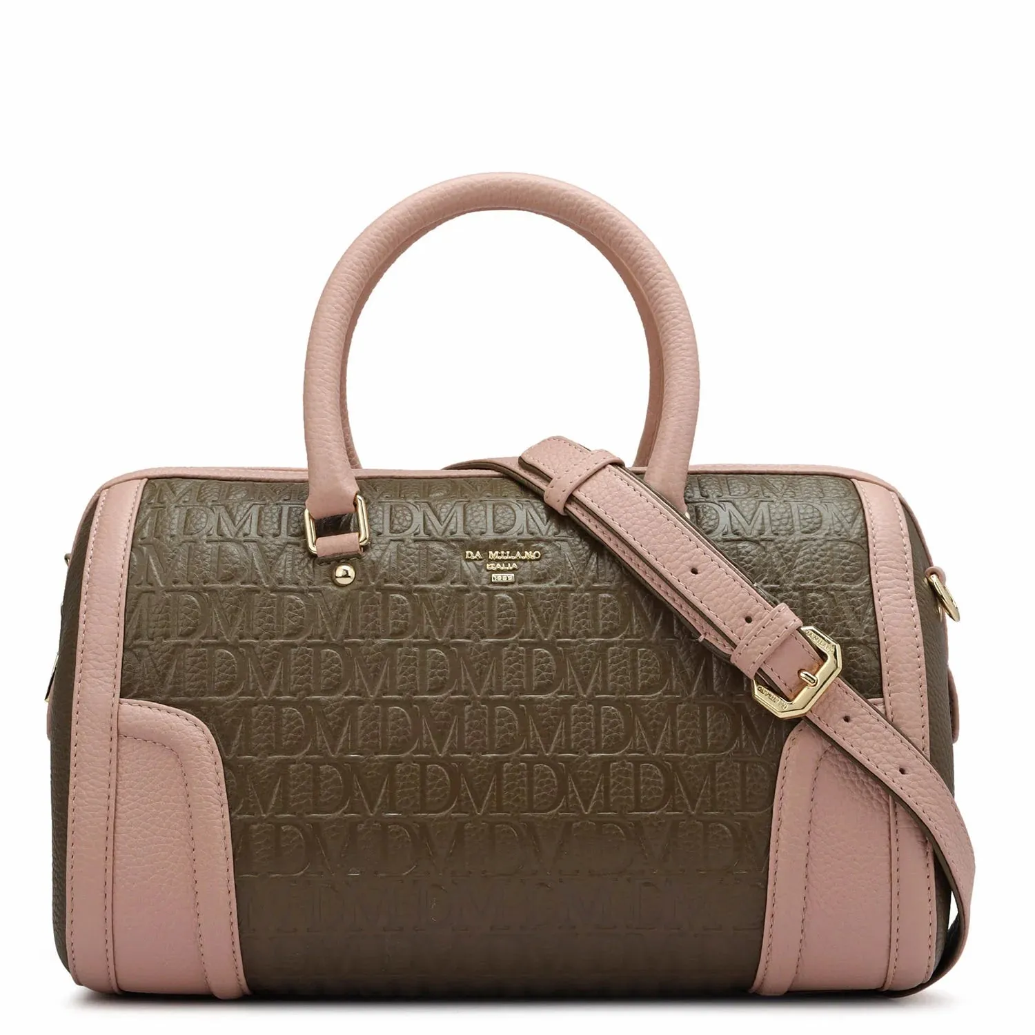 Medium Monogram Leather Satchel - Moss
