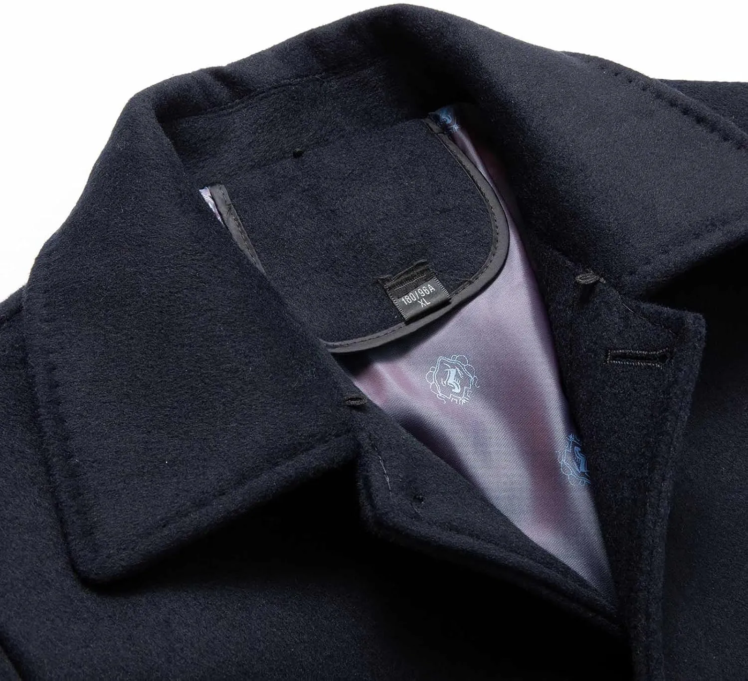 Men's Wool Blend Trench Coat Winter Slim Fit Business Top Coats Single Breasted Overcoat Winter Business Mid Length Overcoats