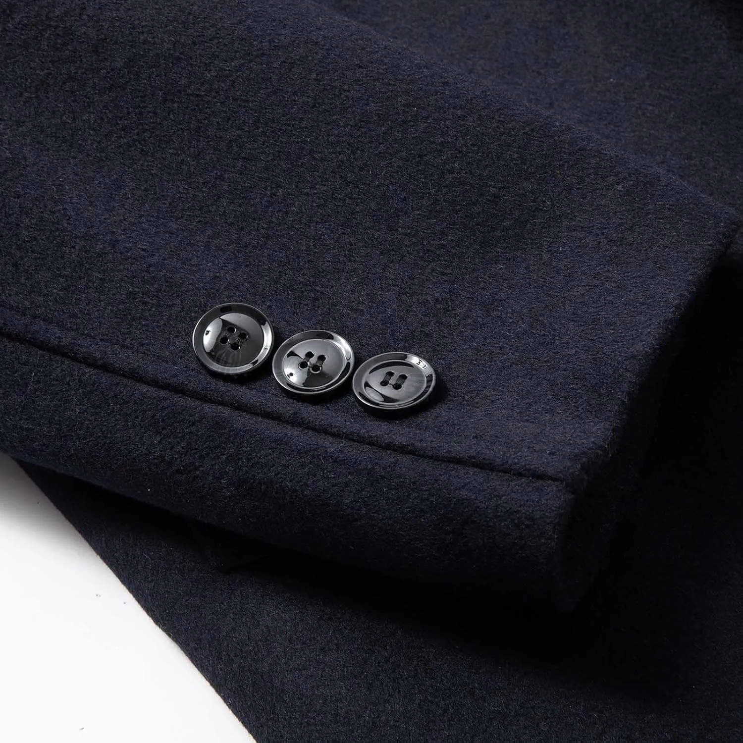 Men's Wool Blend Trench Coat Winter Slim Fit Business Top Coats Single Breasted Overcoat Winter Business Mid Length Overcoats