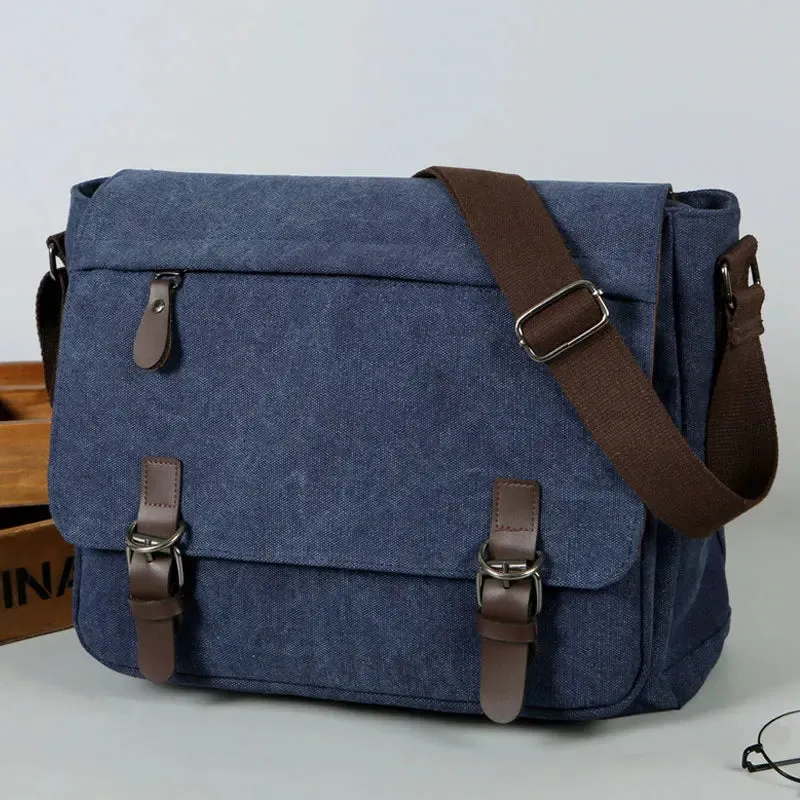Multifunction Casual Canvas Shoulder Messenger Handbags Zipper Crossbody Single Strap Travel Flap Bag