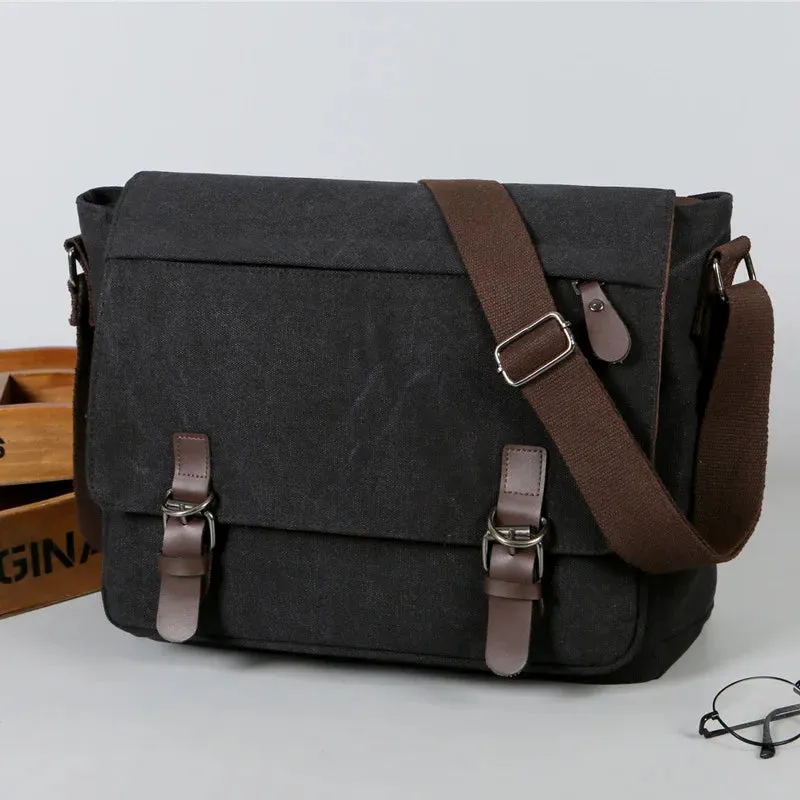 Multifunction Casual Canvas Shoulder Messenger Handbags Zipper Crossbody Single Strap Travel Flap Bag
