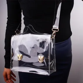New Fashion PVC Transparent Bag Clear Handbag Tote Shoulder Bag Cross Bag
