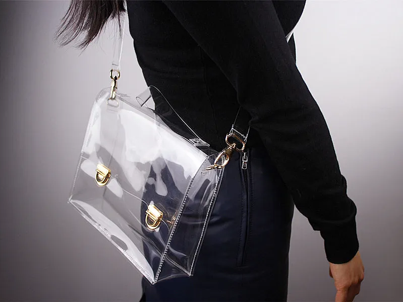 New Fashion PVC Transparent Bag Clear Handbag Tote Shoulder Bag Cross Bag