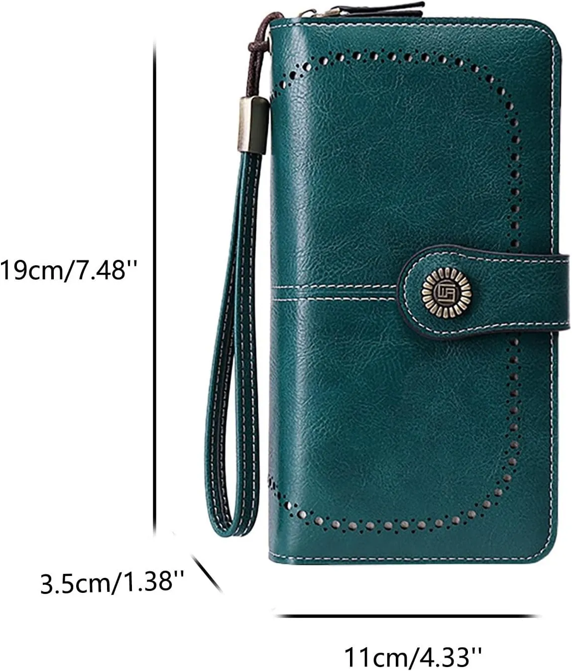 Rfid Wallet Women, Leather Wristlet Wallets, Bifold Zip Around Large Capacity Rfid Blocking Credit Card Holder Clutch Purses