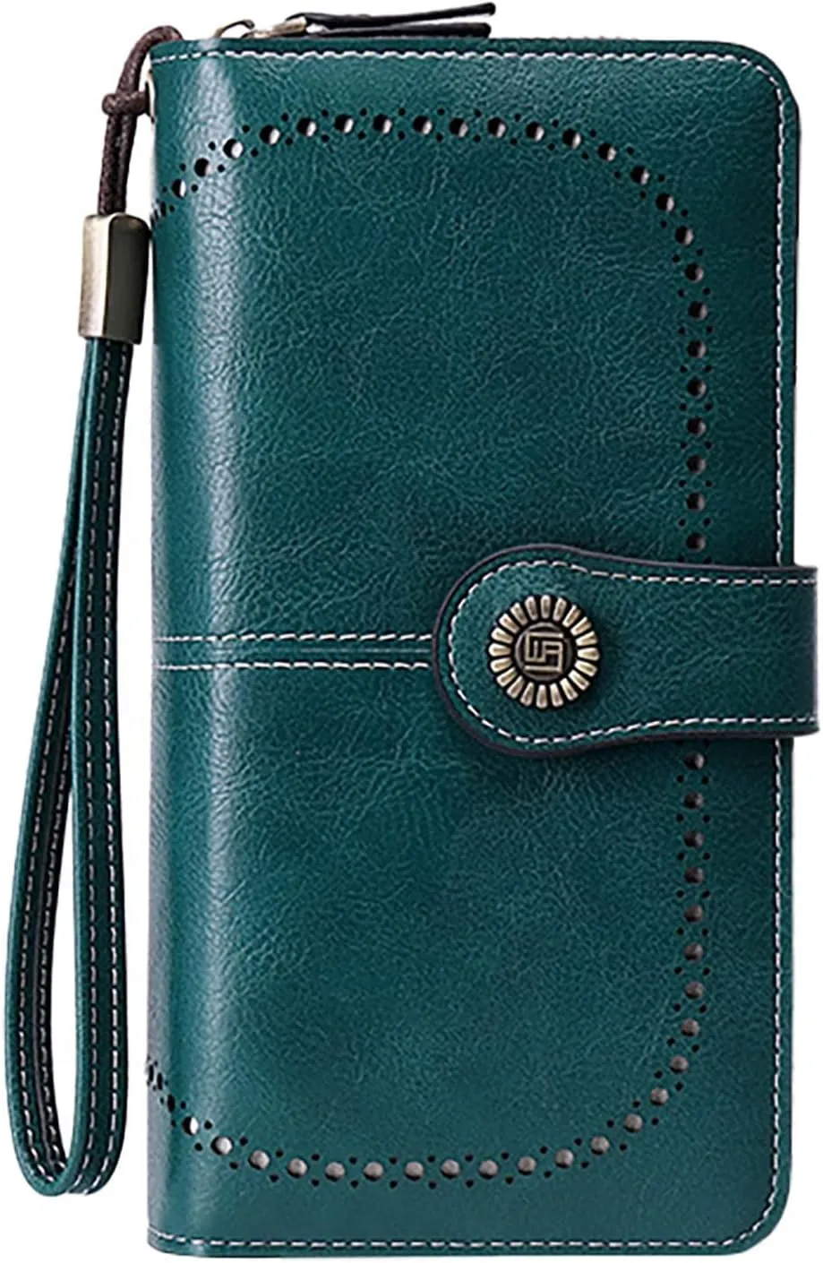 Rfid Wallet Women,Leather Wallet Women Wristlet,Rfid Blocking Zip Around Bifold Large Capacity Clutch Purses Credit Card Wallet,Travel Wallet for Ladies Mom Women Girls