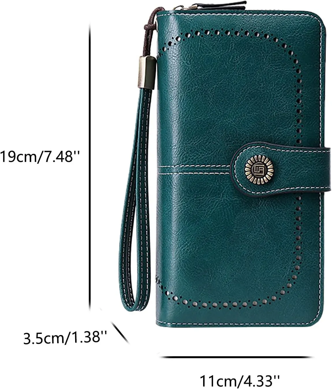 Rfid Wallet Women,Leather Wallet Wristlet for Women,Large Capacity Rfid Blocking Bifold Zip Around Clutch Purses Credit Card Holder,Travel Wallet for Ladies Mom Women Girls