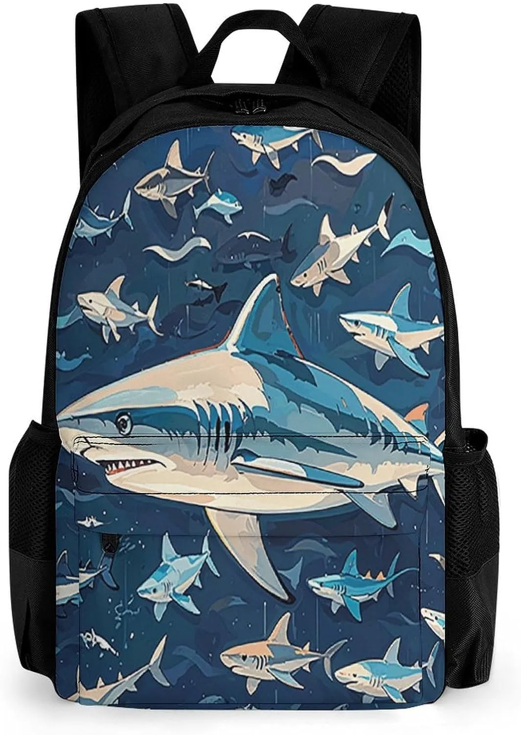 Sharks Nautical Backpack for Women Men Lightweight Sport Rucksack Casual Hiking Travel Daypack