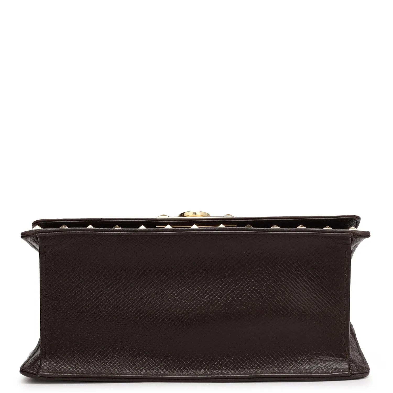 Small Croco Franzy Leather Satchel - Brown