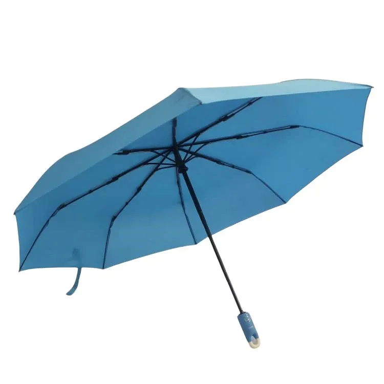 TAHARI® Automatic Open & Close Compact Travel Umbrella With Contour Handle
