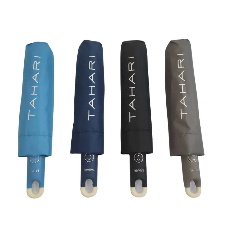 TAHARI® Automatic Open & Close Compact Travel Umbrella With Contour Handle
