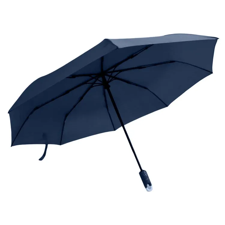 TAHARI® Automatic Open & Close Compact Travel Umbrella With Contour Handle