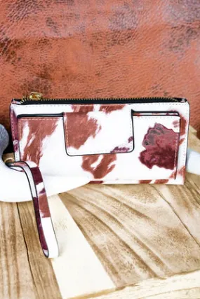 TILL THE COWS COME HOME FAUX LEATHER WRISTLET WALLET