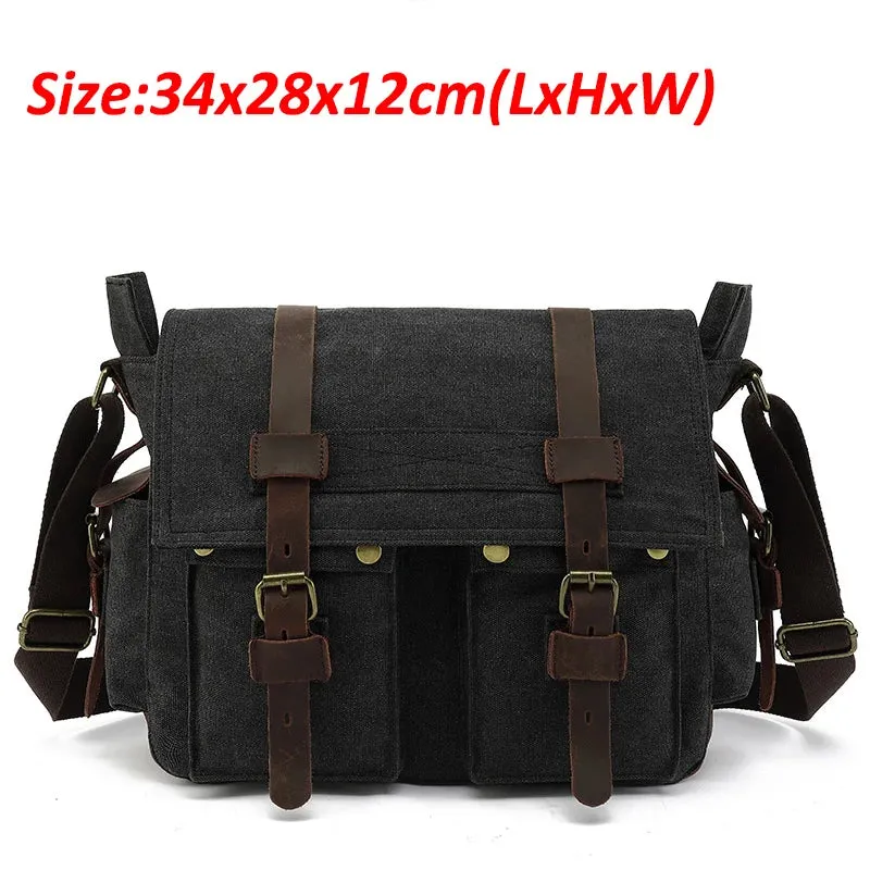 Travel Bags: Retro Messenger Bag. Canvas. Leisure or Work Travel Bag. Crossbody styling.