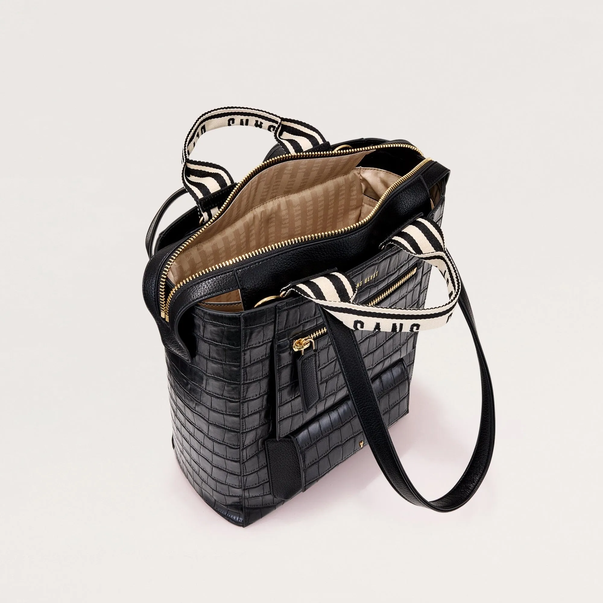 Universo Tote - Noir Croco   Gold