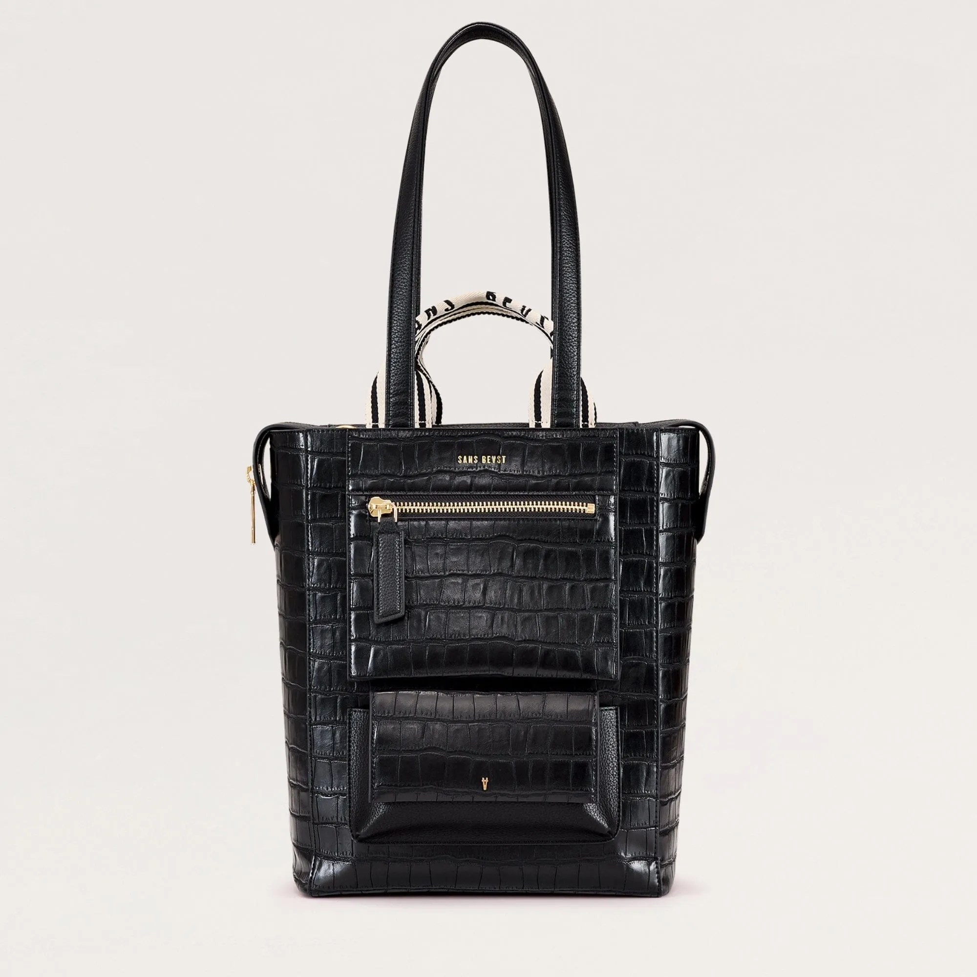 Universo Tote - Noir Croco   Gold